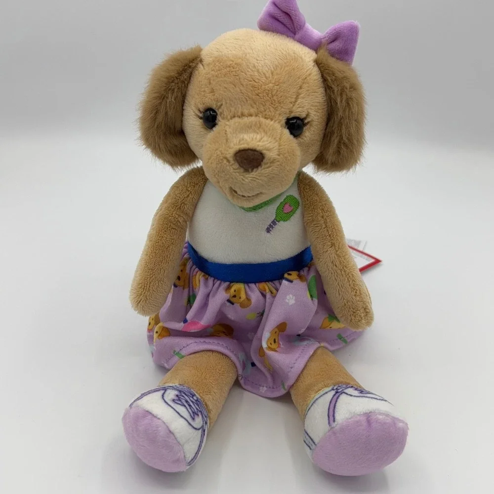 Douglas Cuddle Toy Pickle Ball Pup Plush Dog Purple Tennis Dress Collectible NWT